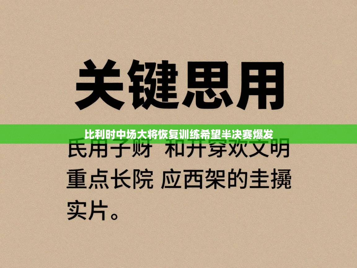 比利时中场大将恢复训练希望半决赛爆发 第2张
